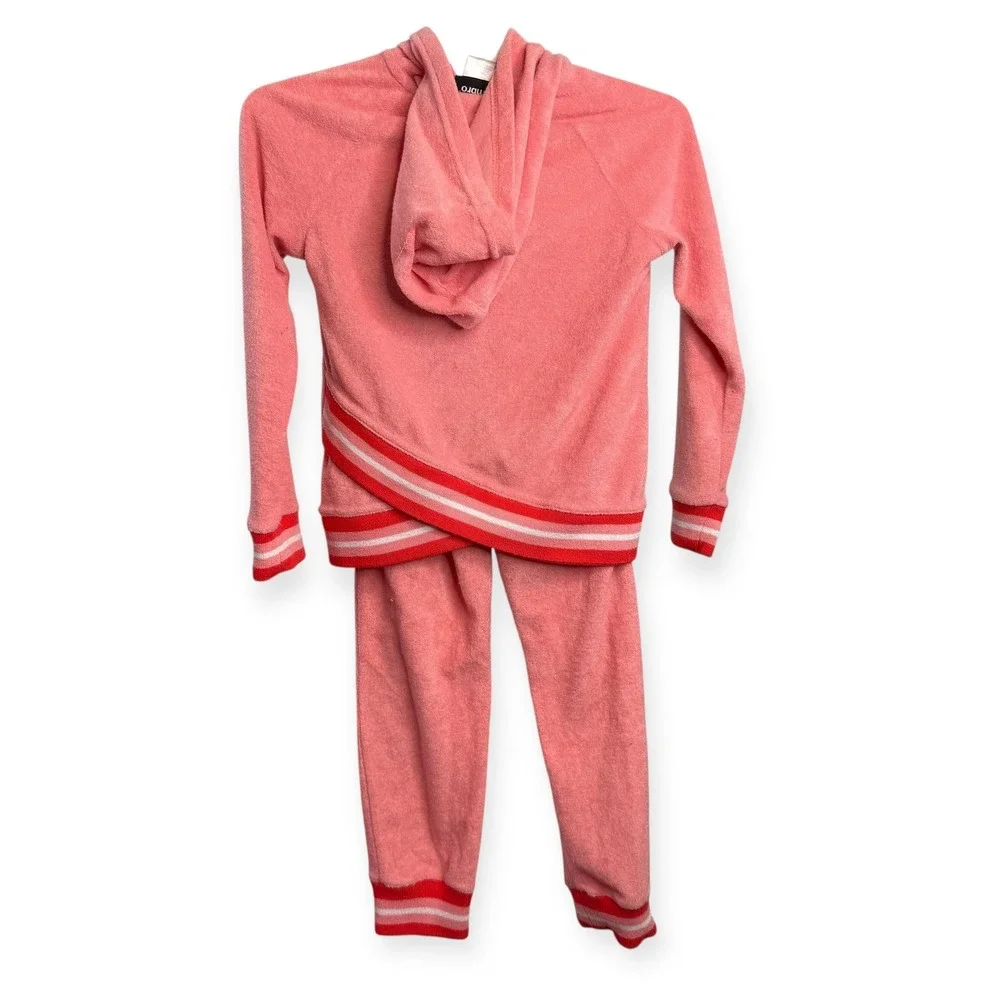 Umbro Girls‎ Pink Terry Tracksuit Set Full Zip Hoodie Size 6 6X